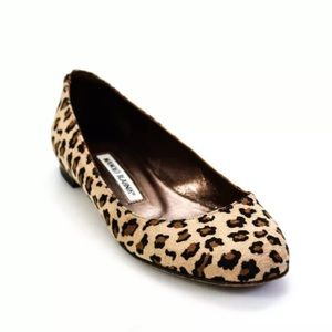 Manolo Blahnik Womens Suede Animal Print Round Toe Flats Brown Size 35 5